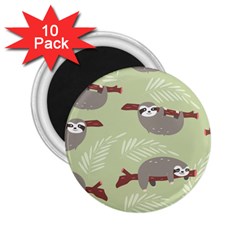 Sloths Pattern Design 2 25  Magnets (10 Pack)  by Vaneshart