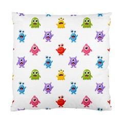 Seamless Pattern Cute Funny Monster Cartoon Isolated White Background Standard Cushion Case (one Side) by Vaneshart