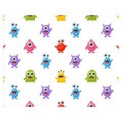 Seamless Pattern Cute Funny Monster Cartoon Isolated White Background Double Sided Flano Blanket (medium)  by Vaneshart