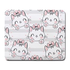 Cat With Bow Pattern Large Mousepads