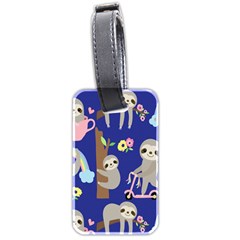 Hand Drawn Cute Sloth Pattern Background Luggage Tag (two Sides) by Vaneshart