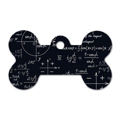 Mathematical Seamless Pattern With Geometric Shapes Formulas Dog Tag Bone (two Sides) by Vaneshart