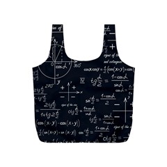 Mathematical Seamless Pattern With Geometric Shapes Formulas Full Print Recycle Bag (s) by Vaneshart