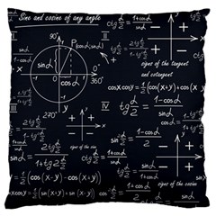 Mathematical Seamless Pattern With Geometric Shapes Formulas Large Flano Cushion Case (one Side) by Vaneshart