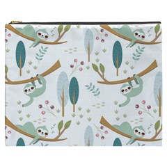 Pattern Sloth Woodland Cosmetic Bag (xxxl) by Vaneshart