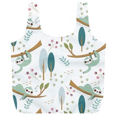 Pattern Sloth Woodland Full Print Recycle Bag (xl) by Vaneshart