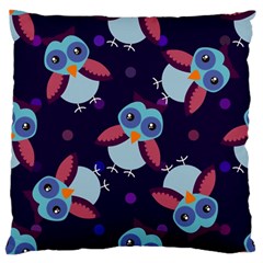 Owl Pattern Background Large Flano Cushion Case (two Sides) by Vaneshart