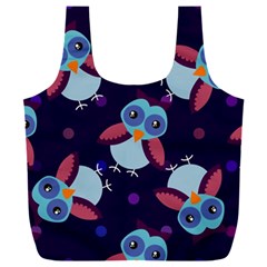 Owl Pattern Background Full Print Recycle Bag (xxl) by Vaneshart