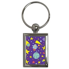 Card With Lovely Planets Key Chain (rectangle)