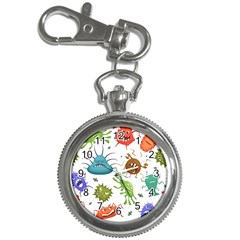 Dangerous Streptococcus Lactobacillus Staphylococcus Others Microbes Cartoon Style Vector Seamless Key Chain Watches by Vaneshart