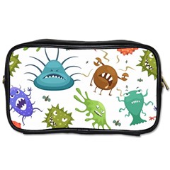 Dangerous Streptococcus Lactobacillus Staphylococcus Others Microbes Cartoon Style Vector Seamless Toiletries Bag (two Sides)
