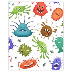 Dangerous Streptococcus Lactobacillus Staphylococcus Others Microbes Cartoon Style Vector Seamless Drawstring Bag (small)