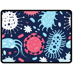 Seamless Pattern Microbes Virus Vector Illustration Fleece Blanket (large) 