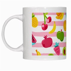Tropical Fruits Berries Seamless Pattern White Mugs