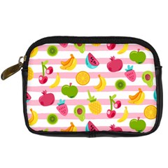 Tropical Fruits Berries Seamless Pattern Digital Camera Leather Case