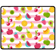 Tropical Fruits Berries Seamless Pattern Double Sided Fleece Blanket (medium) 