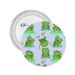 Cute Green Frogs Seamless Pattern 2 25  Buttons