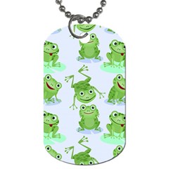 Cute Green Frogs Seamless Pattern Dog Tag (one Side) by Vaneshart