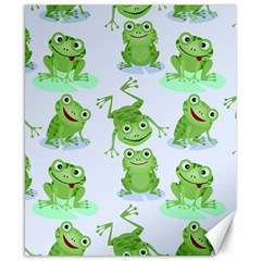 Cute Green Frogs Seamless Pattern Canvas 8  X 10  by Vaneshart