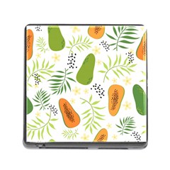 Seamless Tropical Pattern With Papaya Memory Card Reader (square 5 Slot)