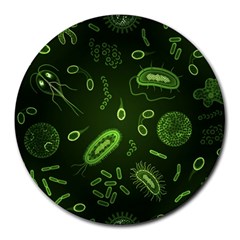 Bacteria Virus Seamless Pattern Inversion Round Mousepads by Vaneshart