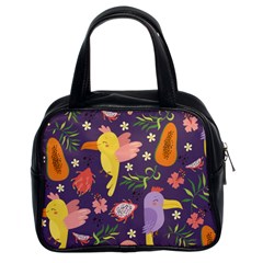 Exotic Seamless Pattern With Parrots Fruits Classic Handbag (two Sides)