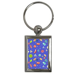 Virus Seamless Pattern Key Chain (rectangle)