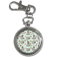 Seamless Pattern With Cute Sloths Relax Enjoy Yoga Key Chain Watches by Vaneshart