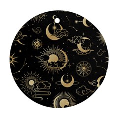 Asian Seamless Pattern With Clouds Moon Sun Stars Vector Collection Oriental Chinese Japanese Korean Ornament (round) by Vaneshart