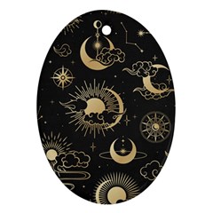 Asian Seamless Pattern With Clouds Moon Sun Stars Vector Collection Oriental Chinese Japanese Korean Ornament (oval)