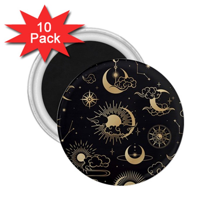 Asian Seamless Pattern With Clouds Moon Sun Stars Vector Collection Oriental Chinese Japanese Korean 2.25  Magnets (10 pack) 