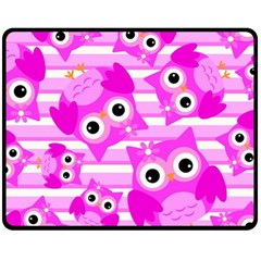 Pink Owl Pattern Background Fleece Blanket (medium)  by Vaneshart