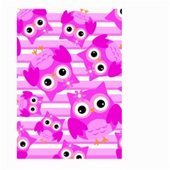 Pink Owl Pattern Background Large Garden Flag (two Sides)