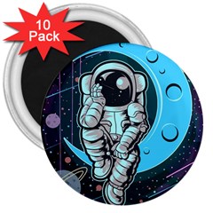 Astronaut Full Color 3  Magnets (10 Pack)  by Vaneshart