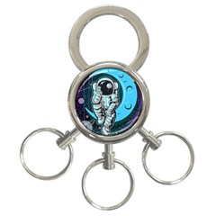 Astronaut Full Color 3-ring Key Chain