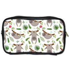 Seamless Pattern With Cute Sloths Toiletries Bag (two Sides)