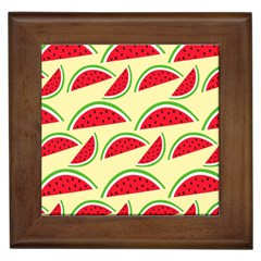 Watermelon Pattern Framed Tile by Vaneshart