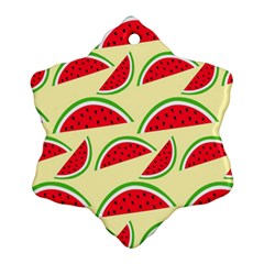 Watermelon Pattern Snowflake Ornament (two Sides) by Vaneshart