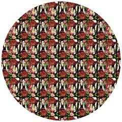 Swimmer 20s Black Wooden Puzzle Round by snowwhitegirl