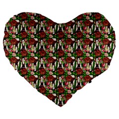 Swimmer 20s Green Large 19  Premium Heart Shape Cushions by snowwhitegirl