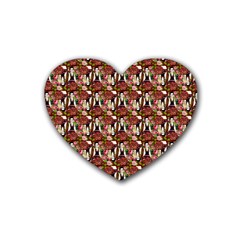 Swimmer 20s Burgundy Rubber Coaster (heart)  by snowwhitegirl