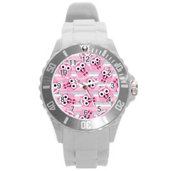 Children Pattern Design Round Plastic Sport Watch (l)