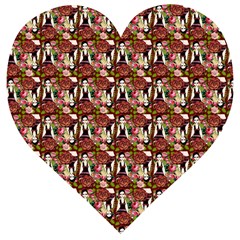 Swimmer 20s Burgundy Wooden Puzzle Heart by snowwhitegirl