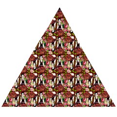 Swimmer 20s Burgundy Wooden Puzzle Triangle by snowwhitegirl