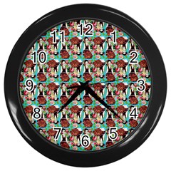 Swimmer 20s Blue Wall Clock (black) by snowwhitegirl