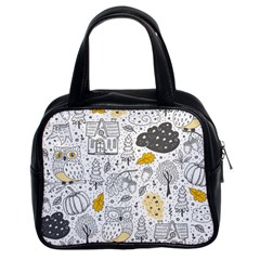 Doodle Seamless Pattern With Autumn Elements Classic Handbag (two Sides) by Vaneshart