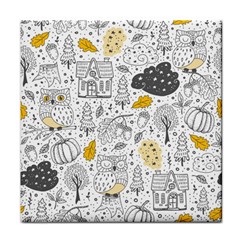 Doodle Seamless Pattern With Autumn Elements Face Towel by Vaneshart