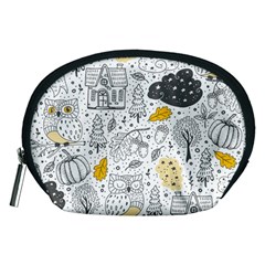 Doodle Seamless Pattern With Autumn Elements Accessory Pouch (medium)