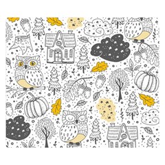 Doodle Seamless Pattern With Autumn Elements Double Sided Flano Blanket (small) 