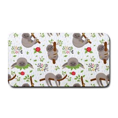 Seamless Pattern With Cute Sloths Sleep More Medium Bar Mats by Vaneshart